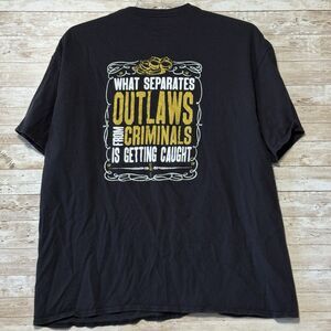 405 Brands What Separates Outlaws From Criminals Is Getting Caught T Shirt XXL